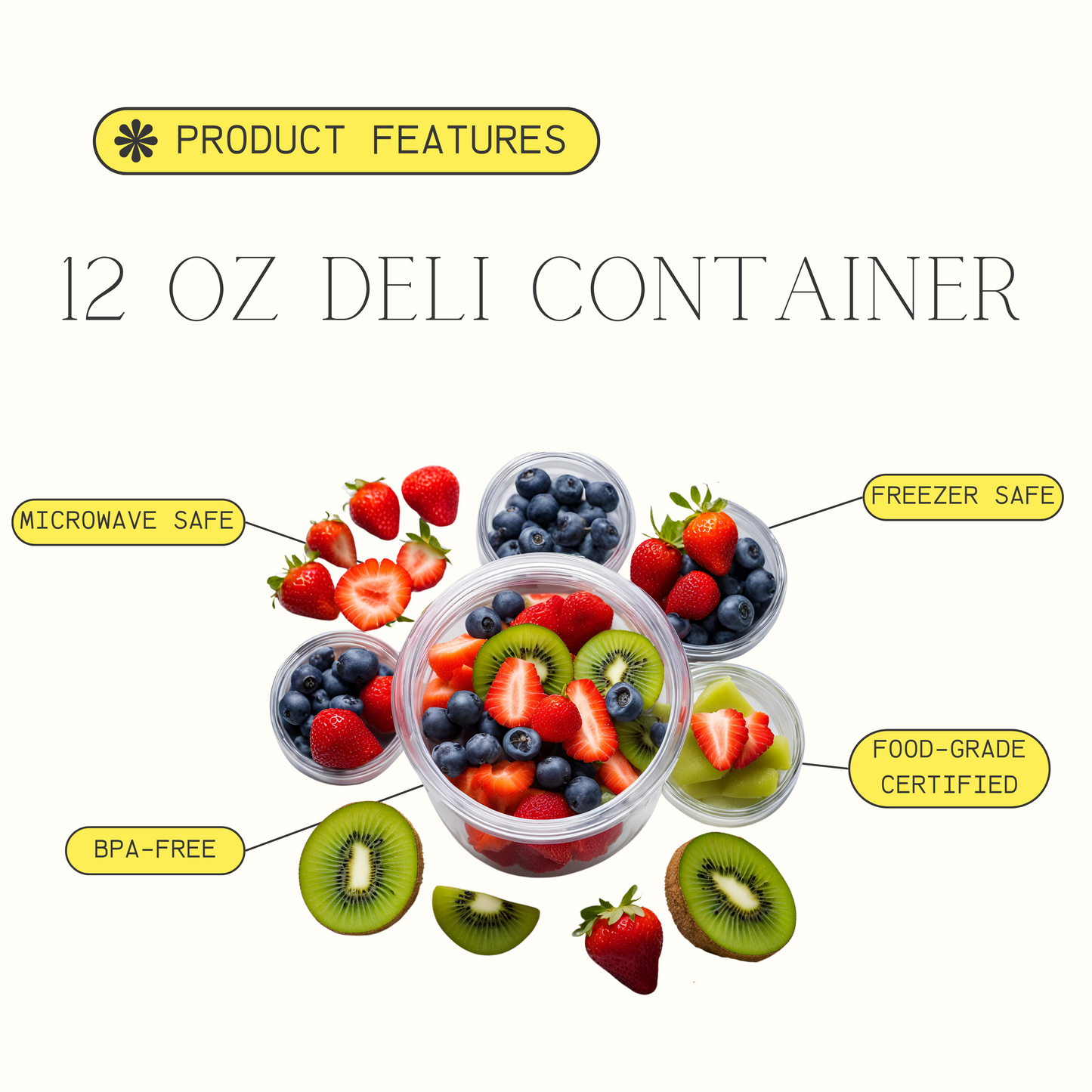 12oz (240 Count) Clear Plastic Food Storage Container - Microwave, Freezer, & Dishwasher Safe (Container + Lid Combo)