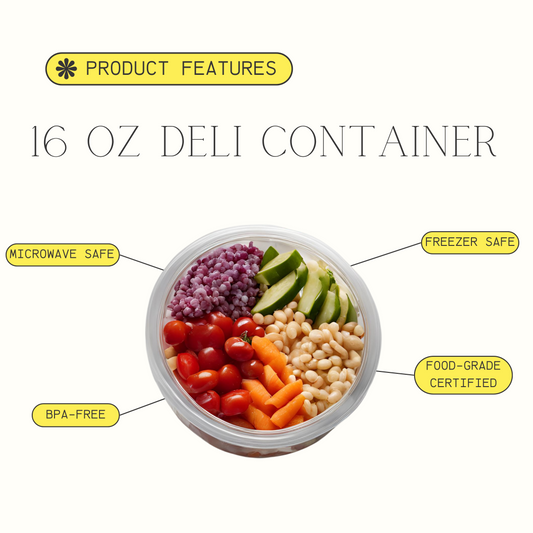 16oz (240 Count) Clear Plastic Food Storage Container - Microwave, Freezer, & Dishwasher Safe (Container + Lid Combo)