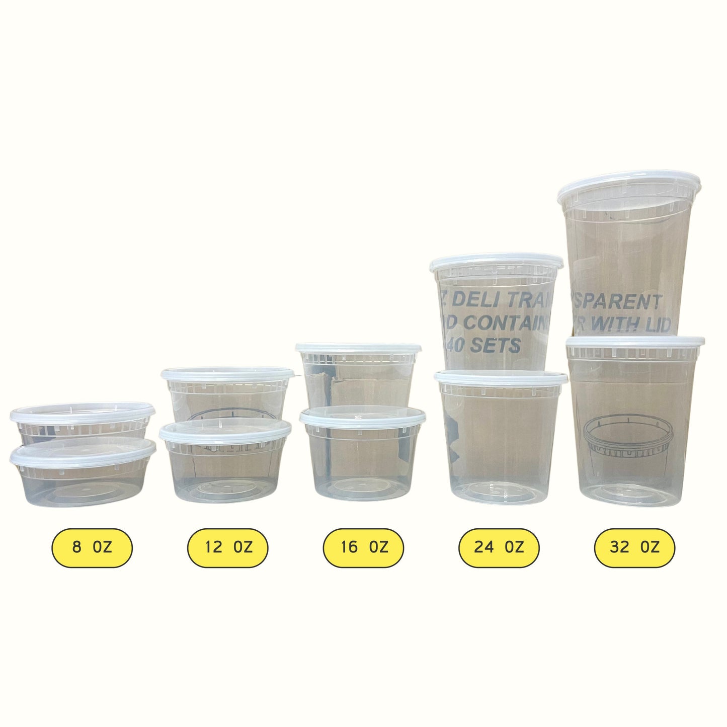 24oz (240 Count) Clear Plastic Food Storage Container - Microwave, Freezer, & Dishwasher Safe (Container + Lid Combo)