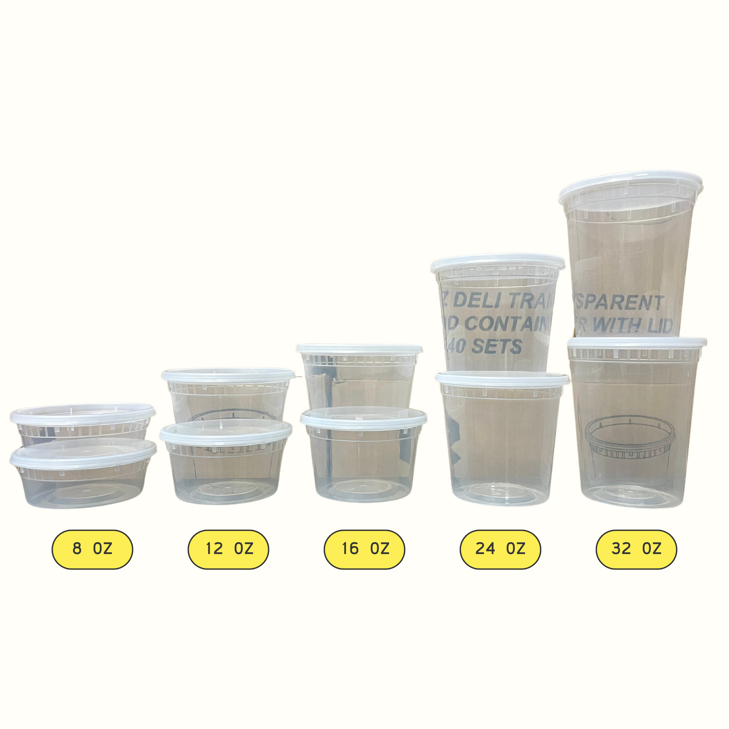 32oz (240 Count) Clear Plastic Food Storage Container - Microwave, Freezer, & Dishwasher Safe (Container + Lid Combo)